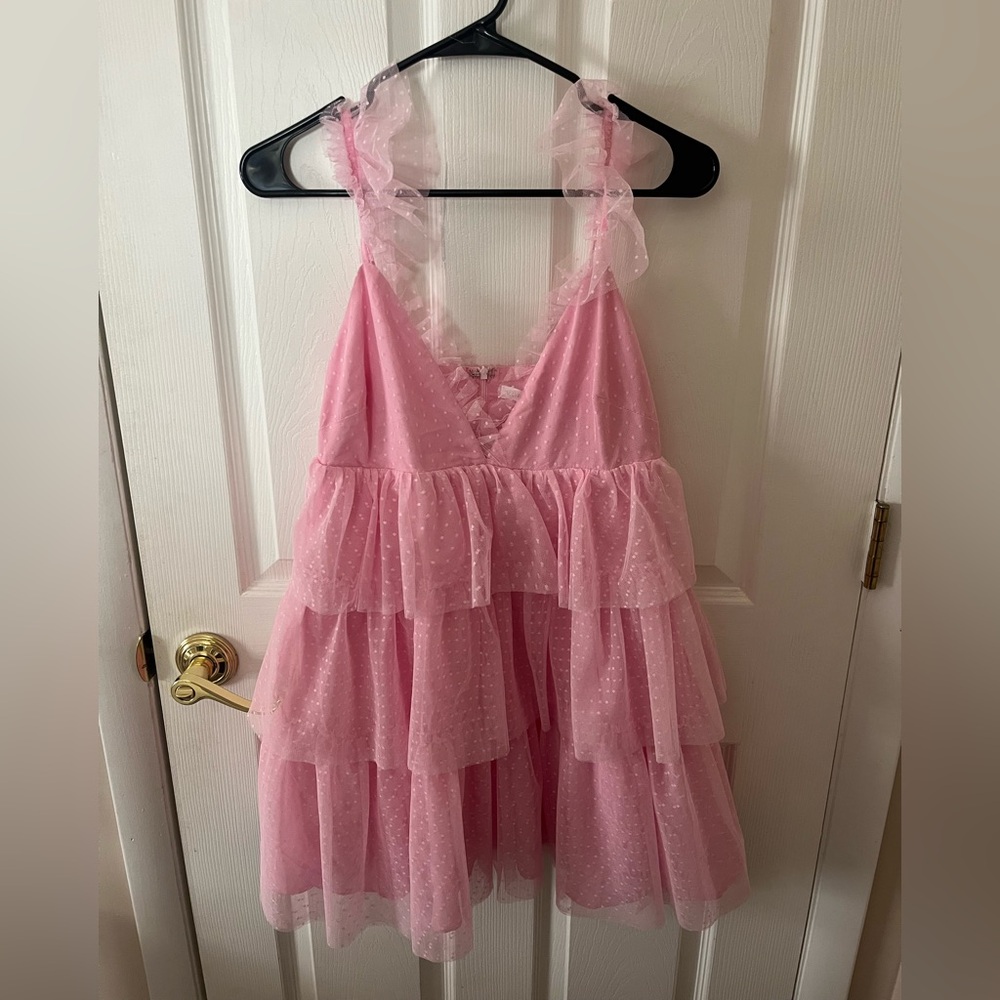 Revolve Pink Ruffled Mini Dress - Picture 2 of 3